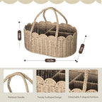 Diaper Caddy Organizer, Paper Rope Storage Baskets Nursery Bin with Removable Divider, Portable Car Organizer for Diapers, Baby Shower Gifts, Newborn Essentials Must Haves (Beige) - Image 3