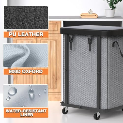 Laundry Basket with Wheels,150L (40 Gal) Rolling Hamper Carts - Gary - Image 2