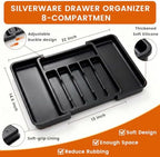 Orange Silverware Set with Expandable Drawer Organizer for 6-24 Piece Stainless Steel Flatware Set with Spoons, Forks, Knives, Heavy Duty Mirror Polished for Home/Kitchen/Restaurant (Orange-Silver) - Image 6