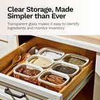 Naked Kitchen 20-Piece Food Storage Containers with Lids – Stackable BPA-Free Borosilicate Glass Pantry Storage Containers with Leak-Resistant Airtight Seal for Kitchen & Pantry Organization – Green - Image 6
