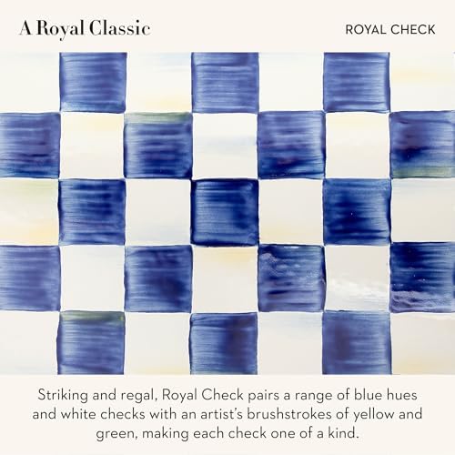 MACKENZIE-CHILDS Enamel Canister, Large, Blue-and-White Royal Check - Image 3