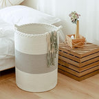 72L Woven Laundry Basket,Tall Wicker Laundry Basket for Blankets,Clothes,Pillows,Toys,Shoes Large Cotton Laundry Hamper for Bedroom,Living Room,Bathroom by Homlikelanfocusonhomestorageanddecorationfordecades