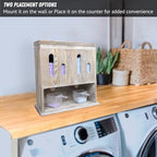 Wooden Laundry Beads Dispenser, Besuerte Wall-Mounted Scent Bead Dispenser, 2-in-1 Powder Laundry Detergent Dispenser, Powder Detergent Dispenser For Laundry Room Organization And Storage, Rustic Grey - Image 5