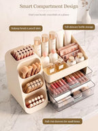 Booklov Large Makeup Organizer for Vanity Countertop, Cream - Image 3