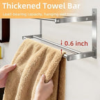 Taaji Towel Racks for Bathroom 24 inch, 2 Tier with Towel Bars, Brushed - Image 3