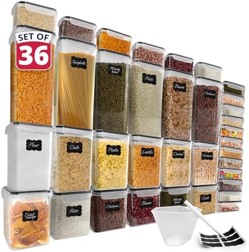 Reli. Pantry Organizers and Storage (36 Sets) Food Containers with Lids by Reli