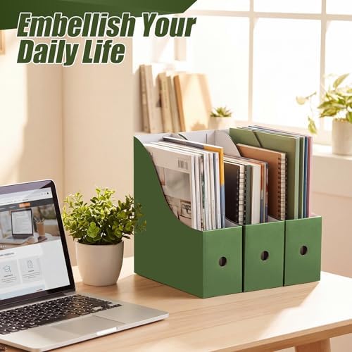 Thenshop 24 Pcs Magazine Files Cardboard Holders,Classic,Dark Green - Image 4