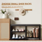 ZHOOGE Shoe Bench & Rack Storage Bench - Entryway Bench with Seat Cushion, Stable Organizer for Entryway & Living Room, Holds Up to 300 lb, (35" L x 12" W x 17" H, Black) - Image 7