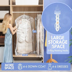 6 Pack Hanging Vacuum Storage Bags, Long Size(53 x27.6 inch), Clear - Image 2
