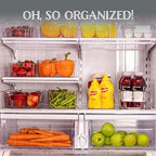 Oizeir Refrigerator Organizer Bins - Clear Plastic, Stackable, Narrow and Wide Bin Sizes, Egg Tray with Lid. Great Storage for Fridge, Cabinets, Countertops and Pantry. (Set of 12) - Image 4