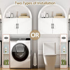 Spurgehom Over Toilet Storage Cabinet, Bathroom Arch Organizer, White - Image 6