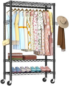 Golpart Heavy Duty Rolling Clothes Rack Wheels Portable Metal Garment Rack by Golpart
