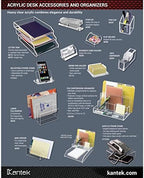 Kantek Clear Acrylic Desk File, 3 Sections, Letter To Legal Size Files, 8" X 6.5" X 7.5", Clear - Image 4