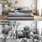 10 Pack Under Bed Storage Containers 90L Underbed Closet Organizer System Collapsible Storage Bins with Clear Window and Reinforced Handles for Bedding Pillows Blanket Towels Clothes Wardrobe Bedroom - Image 6