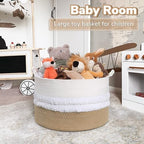 CherryNow Large Wicker Laundry Basket for Entryway, Bedroom, Jute Decorative Baskets for Clothes, Toys, Towel Basket for Bathrooom, 22 x 14 inches, 83L - Image 6