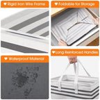 4 Pack Large Laundry Baskets, Laundry Hampers, Freestanding Waterproof Collapsible Clothes Bag with Extended & Reinforced Handles - Clothes Basket for Dorm, Bathroom, Home (88L) - Image 3