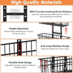 Hongtamoya 8 Tier Over The Door Organizer, Adjustable Hanging Door Organizer with 8 Wire Baskets 6 Hooks, Behind The Door Storage for Pantry Closet Bedroom Bathroom Cabinet Kitchen Laundry Room, Black - Image 5