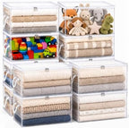10 Pack Clear Clothes Storage Bags with Zipper and Handles(16"x11.8"x7.8'') by Unknown