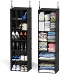 SpaceAid 2 Pack Hanging Closet Organizer and Storage with Dividers, 24 Compartments Hanging Shoe Shelves for Closet, Wardrobe, RV, Garment Rack - Black by SpaceAid