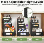 Under Sink Organizer,3-Tier Heavy Duty Pull out Cabinet Organizer Shelf - Image 4