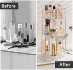 shuang qing Rotating Makeup Organizer for Vanity, Large Capacity Skincare Perfume Storage, Bathroom Counter Organizer, 360 Spinning Cosmetic Dresser Countertop Organizers (Clear, 3 Tier) - Image 4