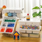 17QT Clear Plastic Craft Storage Box with Removable Tray & Lid - 2 packs - Image 5
