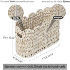 Coeusy Wicker Toilet Paper Storage Basket, Scalloped Basket for Bathroom - Image 4