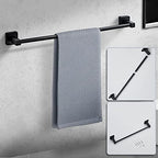 Matte Black Bathroom Hardware Set 8 Pieces,Towel Bar Set Stainless Steel Wall Mounted, Includes 23.6In Hand Towel Bar, Towel Ring, Robe Towel Hooks,Toilet Paper Holder, Bathroom Towel Rack Set - Image 3