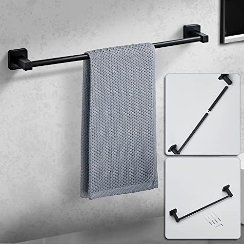 Matte Black Bathroom Hardware Set 8 Pieces,Towel Bar Set Stainless Steel Wall Mounted, Includes 23.6In Hand Towel Bar, Towel Ring, Robe Towel Hooks,Toilet Paper Holder, Bathroom Towel Rack Set - Image 3