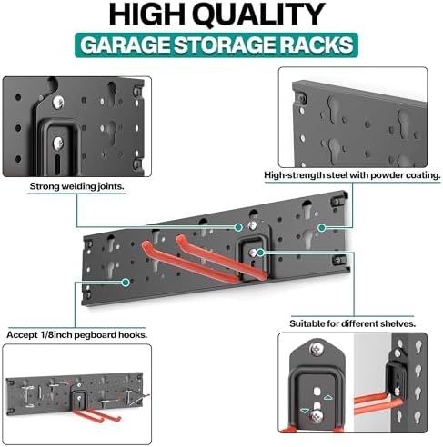 EVERHANGER Garage Tool Storage Organizer, Wall Mount Garden Tool Rack - Image 6
