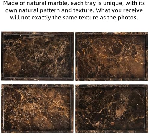 Marble Bathroom Vanity Tray, Dark Brown, 12"x 8" x1.2" - Image 5