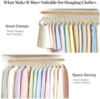 HOUSE DAY Velvet Skirt Hangers 36 Pack, Beige Hangers with Adjustable Clips - Image 2