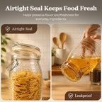 ComSaf Tall Glass Pantry Jars with Airtight Lids 71 oz 3 Pack Wide Mouth - Image 5
