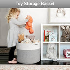 Goodpick Woven Blanket Basket Living Room, Toy Bin for Playroom, 45L - Image 4