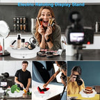 2 in 1 Motorized Rotating Display Stand with 5.74 /8.66 inch Replacement Cover, Remote Control 360 Degree Electric Turntable Display Stand Max 22lbs Load Auto Lazy Susan for Photography LiveStream - Image 6