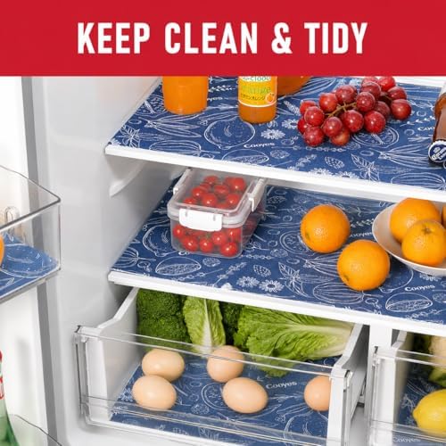 Cooyes Large Fridge Liners for Refrigerator, 17.7" × 24", Drawer & Shelf Liners for Kitchen Cabinets Non-Adhesive, Breathable Cloth Material, Non-Slip, Keep Produce Fresh Longer - Image 2