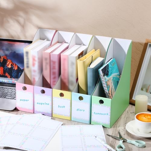Pasimy 25 Pcs Cardboard Magazine File Holder Magazine Organizer Book Bin - Image 4