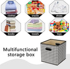 Fabric Cubby Storage Bins,13x13x13 Inches,Cube Organizer Bin Foldable Storage Boxes with Dual Handles Fabric Organizer Box and collapsible Storage basket,Set of 6,Houndstooth - Image 3