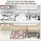 MAJALiS Pink Expandable Dish Drying Rack Over Sink with Extra Drying Mat - Image 2