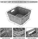 Onlytak 2-Pack Plastic Wicker Kitchen Storage Baskets, 12"x12"x6", Grey - Image 2