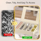 Silverware Storage Box, 5-Compartment Flatware Organizer, 2-Pack - Image 5