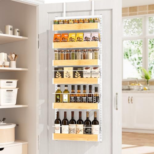 6 Tier Pantry Door Organizer Storage Spice Rack Adjustable Basket 57.09"H by Unknown