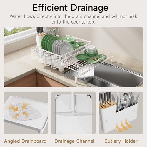 Runnatal Large Dish Drying Rack, Extendable Dish Rack Over Sink - Image 5