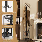 Coat Rack Freestanding with Umbrella Holder – Metal Hanger Stand, Hall Tree with 12 Hooks, Entryway Organizer for Hats, Bags, and Clothes (Black) - Image 7