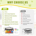 8 Pcs Large Clear Toy Storage Bags with Labels, Handles, Zippers XXL - Image 2