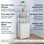 Honey-Can-Do Over-the-Toilet Bathroom Storage Shelf, Steel, Chrome, 4-Tier - Image 5