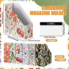 PerKoop 12 Pcs Decorative Magazine File Holders Foldable, Floral - Image 2