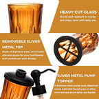 Amber Bathroom Accessories, Round Thick Glass & Zinc Alloy Pump - Image 4