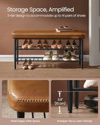 VASAGLE Shoe Bench, Synthetic Leather with Stitching, Loads 300 lb - Image 7