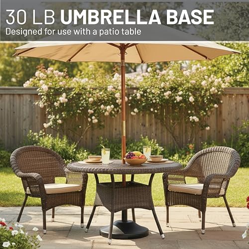 US Weight Fillable Outdoor Umbrella Base - Use with Patio Table - Black - Image 2